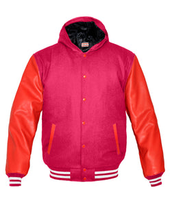 Superb Red Leather Sleeve Original American Varsity Letterman College Baseball Women Wool Jackets #RSL-WSTR-RB-H