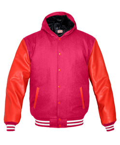 Superb Red Leather Sleeve Original American Varsity Letterman College Baseball Men Wool Jackets #RSL-WSTR-RB-H