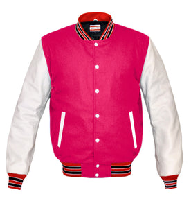 Superb Genuine White Leather Sleeve Letterman College Varsity Men Wool Jackets #WSL-RWBSTR-WB