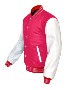 Superb Genuine White Leather Sleeve Letterman College Varsity Kid Wool Jackets #WSL-RWSTR-WB