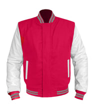 Load image into Gallery viewer, Original American Varsity White Leather Sleeve Letterman College Baseball Women Wool Jackets #WSL-GYSTR-BZ