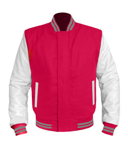 Original American Varsity White Leather Sleeve Letterman College Baseball Women Wool Jackets #WSL-GYSTR-BZ