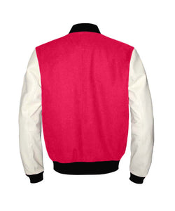 Original American Varsity Real White Leather Letterman College Baseball Women Wool Jackets #WSL-ZIP-BBand