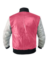 Load image into Gallery viewer, Original American Varsity Real White Leather Letterman College Baseball Men Leather Jackets #WSL-LE-BBand