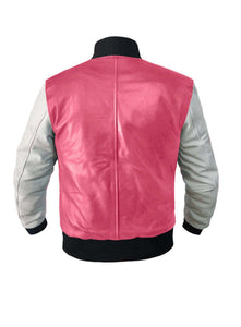 Original American Varsity Real White Leather Letterman College Baseball Men Leather Jackets #WSL-LE-BBand