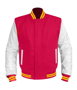 Original American Varsity White Leather Sleeve Letterman College Baseball Kid Wool Jackets #WSL-YSTR-BZ