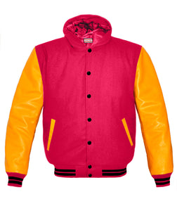 Superb Genuine Yellow Leather Sleeve Letterman College Varsity Women Wool Jackets #YSL-BSTR-BB-H