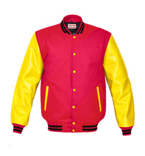 Load image into Gallery viewer, Superb Genuine Yellow Leather Sleeve Letterman College Varsity Women Wool Jackets #YSL-BSTR-YB