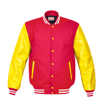 Load image into Gallery viewer, Superb Genuine Yellow Leather Sleeve Letterman College Varsity Kid Wool Jackets #YSL-WSTR-YB