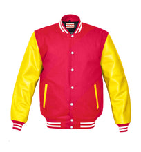 Load image into Gallery viewer, Superb Genuine Yellow Leather Sleeve Letterman College Varsity Women Wool Jackets #YSL-WSTR-WB