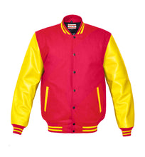 Load image into Gallery viewer, Superb Genuine Yellow Leather Sleeve Letterman College Varsity Men Wool Jackets #YSL-YSTR-BB