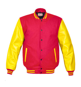 Superb Genuine Yellow Leather Sleeve Letterman College Varsity Men Wool Jackets #YSL-YSTR-BB