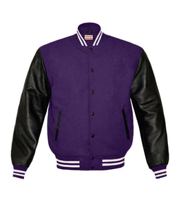 Superb Genuine Black Leather Sleeve Letterman College Varsity Kid Wool Jackets #BSL-WSTR-BB