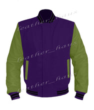 Load image into Gallery viewer, Original American Varsity Green Leather Sleeve Letterman College Baseball Women Wool Jackets #GRSL-BSTR-BZ