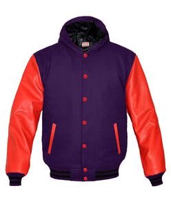 Superb Red Leather Sleeve Original American Varsity Letterman College Baseball Kid Wool Jackets #RSL-BSTR-RB-H