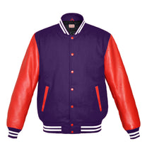Load image into Gallery viewer, Original American Varsity Real Red Leather Letterman College Baseball Women Wool Jackets #RSL-WSTR-RB