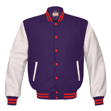 Load image into Gallery viewer, Superb Genuine White Leather Sleeve Letterman College Varsity Men Wool Jackets #WSL-RSTR-RB