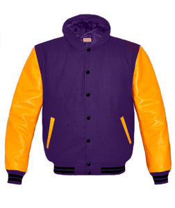 Superb Genuine Yellow Leather Sleeve Letterman College Varsity Women Wool Jackets #YSL-BSTR-BB-H