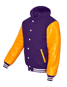 Superb Genuine Yellow Leather Sleeve Letterman College Varsity Women Wool Jackets #YSL-WSTR-WB-H