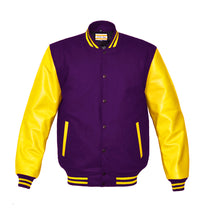 Load image into Gallery viewer, Superb Genuine Yellow Leather Sleeve Letterman College Varsity Women Wool Jackets #YSL-YSTR-BB