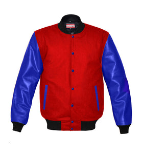 Original American Varsity Real Blue Leather Letterman College Baseball Kid Wool Jackets #BLSL-BLB-BBand