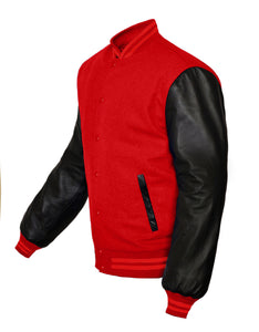 Superb Genuine Black Leather Sleeve Letterman College Varsity Kid Wool Jackets #BSL-RSTR-RB