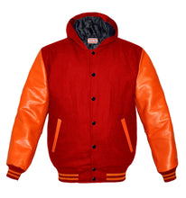 Load image into Gallery viewer, Superb Genuine Orange Leather Sleeve Letterman College Varsity Men Wool Jackets #ORSL-ORSTR-BB-H