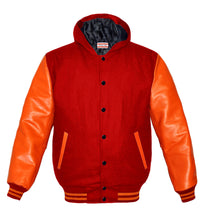 Load image into Gallery viewer, Superb Genuine Orange Leather Sleeve Letterman College Varsity Kid Wool Jackets #ORSL-ORSTR-BB-H