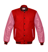 Load image into Gallery viewer, Superb Genuine Pink Leather Sleeve Letterman College Varsity Men Wool Jackets #PKSL-BSTR-BB