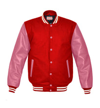 Load image into Gallery viewer, Superb Genuine Pink Leather Sleeve Letterman College Varsity Men Wool Jackets #PKSL-WSTR-PKB