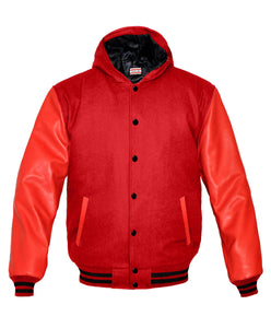 Superb Red Leather Sleeve Original American Varsity Letterman College Baseball Women Wool Jackets #RSL-BSTR-BB-H