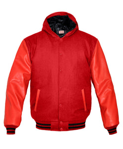 Superb Red Leather Sleeve Original American Varsity Letterman College Baseball Women Wool Jackets #RSL-BSTR-RB-H