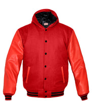 Load image into Gallery viewer, Superb Red Leather Sleeve Original American Varsity Letterman College Baseball Kid Wool Jackets #RSL-BSTR-BB-H