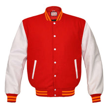 Load image into Gallery viewer, Superb Genuine White Leather Sleeve Letterman College Varsity Men Wool Jackets #WSL-ORSTR-WB