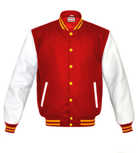 Superb Genuine White Leather Sleeve Letterman College Varsity Kid Wool Jackets #WSL-YSTR-YB