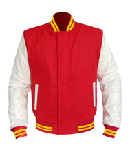 Load image into Gallery viewer, Original American Varsity White Leather Sleeve Letterman College Baseball Men Wool Jackets #WSL-YSTR-BZ