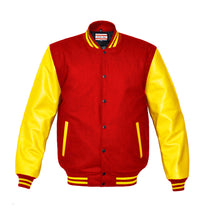 Load image into Gallery viewer, Superb Genuine Yellow Leather Sleeve Letterman College Varsity Men Wool Jackets #YSL-YSTR-BB