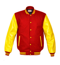 Load image into Gallery viewer, Superb Genuine Yellow Leather Sleeve Letterman College Varsity Men Wool Jackets #YSL-YSTR-YB