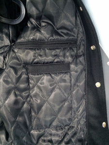 Superb Genuine Black Leather Sleeve Letterman College Varsity Kid Wool Jackets #BSL-WSTR-BB