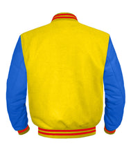 Load image into Gallery viewer, Original American Varsity Blue Leather Sleeve Letterman College Baseball Kid Wool Jackets #BLSL-RSTR-BZ