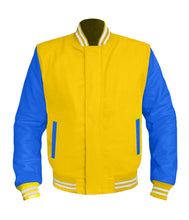 Load image into Gallery viewer, Original American Varsity Blue Leather Sleeve Letterman College Baseball Men Wool Jackets #BLSL-WSTR-BZ