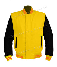 Load image into Gallery viewer, Original American Varsity Black Leather Sleeve Letterman College Baseball Kid Wool Jackets #BSL-ORSTR-BZ