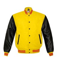 Load image into Gallery viewer, Superb Genuine Black Leather Sleeve Letterman College Varsity Kid Wool Jackets #BSL-RSTR-BB