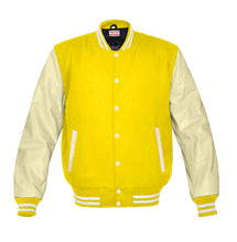 Load image into Gallery viewer, Superb Genuine Cream Leather Sleeve Letterman College Varsity Kid Wool Jackets #CRSL-WSTR-CB