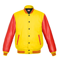 Load image into Gallery viewer, Original American Varsity Real Red Leather Letterman College Baseball Men Wool Jackets #RSL-RSTR-BB