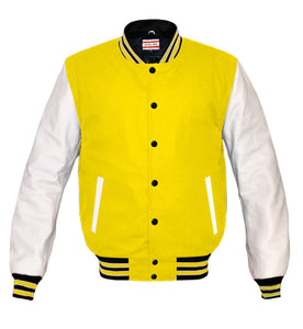 Superb Genuine White Leather Sleeve Letterman College Varsity Women Wool Jackets #WSL-BWSTR-BB