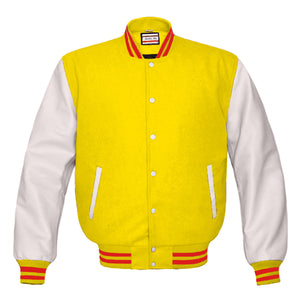 Superb Genuine White Leather Sleeve Letterman College Varsity Kid Wool Jackets #WSL-RSTR-WB