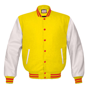 Superb Genuine White Leather Sleeve Letterman College Varsity Kid Wool Jackets #WSL-RSTR-RB