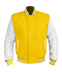 Original American Varsity White Leather Sleeve Letterman College Baseball Kid Wool Jackets #WSL-WSTR-BZ