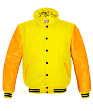 Load image into Gallery viewer, Superb Genuine Yellow Leather Sleeve Letterman College Varsity Women Wool Jackets #YSL-BSTR-BB-H